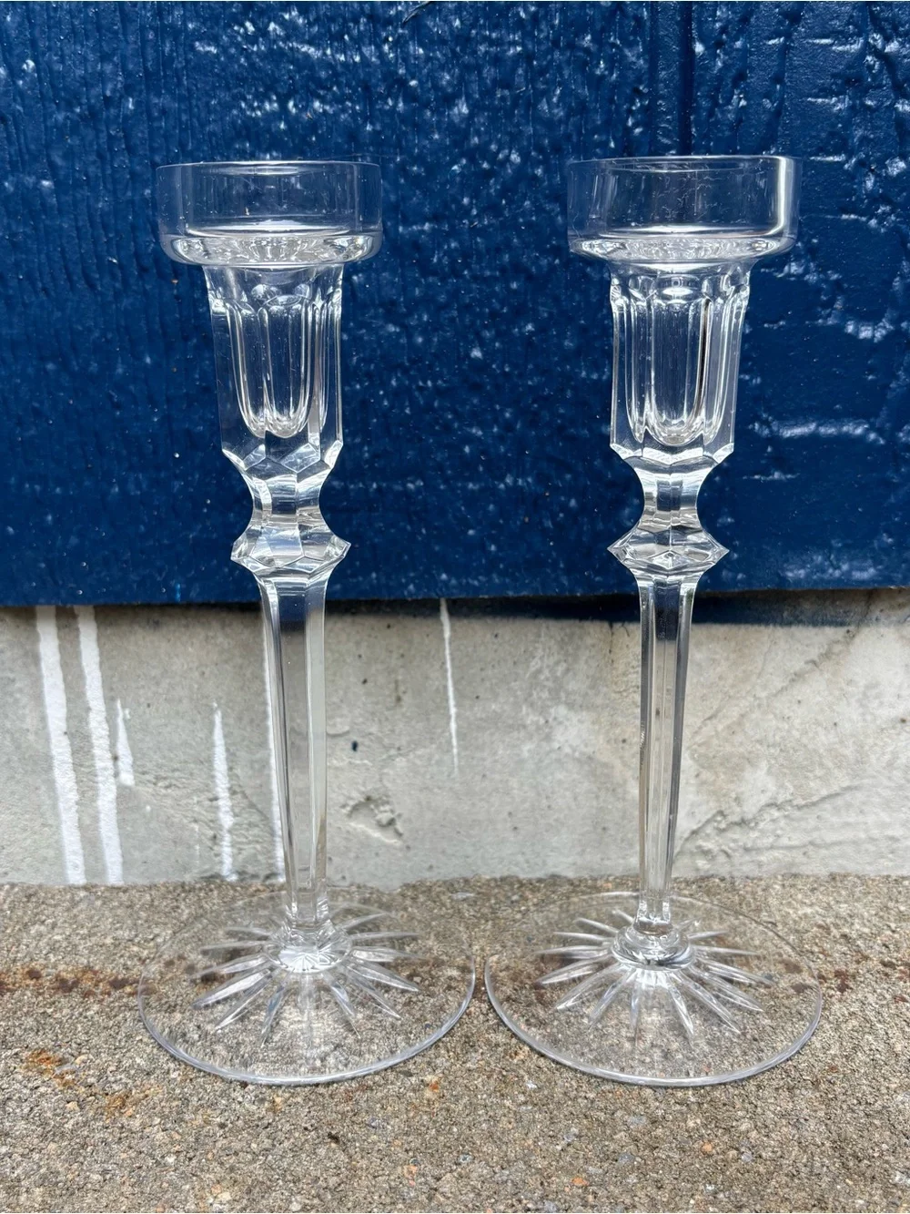 Vintage Rogaska Crystal Richmond Candlestick Holders - Pair of 2 - Flawless